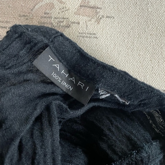 TAHARI Boxy Linen Blouse Button Back S-L - Picture 7 of 10